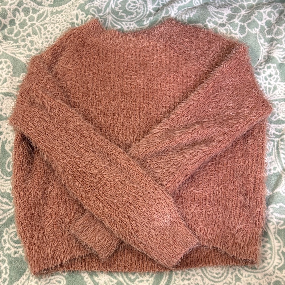 Pink Rose Soft Textured Sweater in Blush